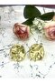 Gold Color Women's Crushed Plate Earrings - Wavy Design (2.5X2.5Cm) - 2