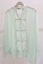 Mint Green Oversize Shirt with Binding Detail 5098 - 2