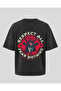 Samurai Mask Printed Oversize Unisex T-Shirt Japanese Warrior Graphic Streetwear Back Printed Tee Shirt
