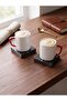 Premium Natural Black Marble Coasters Set of 2 10X10 cm - Luxury Coffee Presentation and Cup Coasters - 2
