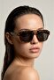 Vasta Women's Sunglasses Oversize Large Glass Leopard Patterned 55 Ekartman Double Bridge Modern - 2