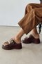 Again Brown Genuine Leather Suede Slippers - 3