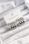 316L Steel Silver Color 3-Piece Look Bombe Model Half Hoop Earrings