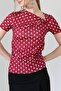 Women's Micro Digital Gathered Detailed Asymmetrical Collar Blouse - 5