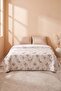 Mustard Wildflower Patterned Double Printed Pique & Bedspread 200X230 cm - 2