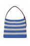 Women's Striped Knitwear Shoulder Bag Stylish Daily Steel Knit Bag 1814 Blue-Ecru - 5