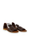 Brown Leather Women's Flat Sandals - 3