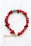 Natural Coral Cracked Stone & Turquoise Natural Stone Bracelet - 4