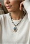 Handmade Moss Agate Natural Stone and Pendant Custom Design Necklace - 2