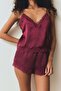 Lace-trimmed satin pyjamas