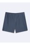 Elastic Waist Drawstring Blue Shorts