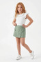 Cotton Basic Ruffle Detailed Shorts with Skirt Plain Girls' Knitted 2-Piece Top and Bottom Set