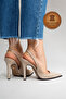 Genuine Leather Beige Suede Pointed Toe Flat Sole Stiletto High Heel Shoes Vardola - 8