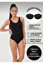 Swimmer Women's Swimsuit Wide Straps Solid Color Suitable for Sea & Pool Use