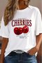 Cherries Design Relaxfit Molded Cotton T-Shirt - 2