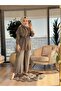 7459 Pocketed Drawstring Waist Suit Khaki