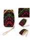 Ethnic Patterned Women's Handbag-Zippered Duck Fabric Special Design Cluck Hand Portfolio Bag 23X15 cm