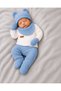 Waffle Fabric Organic Cotton Teddy Bear with Ears and Hat, Set of 5, Hospital Release (Compatible with Newborn Baby 50 cm) - 3