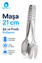 21 cm Steel Salad Serving Tongs – Presentation Tongs with Spoon and Fork Tips