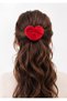 Red Heart Hair Clip Plush Soft Hair Accessory Romantic Gift Hair Ornament