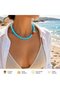 Ortanca Hematite Blue Bodrum Glass Beads Handmade Classic Necklace with Box