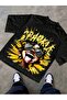 Sparkle Printed Oversize Crew Neck Summer T-Shirt