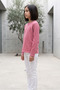 T-Shirt Long Sleeve Pink Basic T-Shirt Anti-Sweat Flexible Fabric Cotton Seasonal Pink Girls' Tshirt - 7