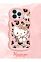 iPhone 13 Pro Compatible Case Camera Protector Pink Silicone Couple Phone Case Kitty Pattern - 2