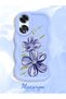 Oppo A60 Compatible Case Camera Protector Blue Silicone Couple Phone Case Floral Pattern - 2