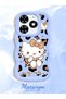 Tecno Spark Go 2024 Compatible Case with Camera Protector Blue Silicone Couple Phone Case Kitty Pattern - 2