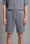 100% Cotton Relax Fit Elastic Tie Waist Blue Bermuda Shorts I3021Ax26Hs - 4