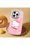 iPhone 16 Pro Max Compatible Case with Camera Protector Pink Silicone Couple Phone Case with Kitty Pattern - 2