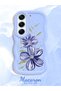 Tecno Camon 40 Compatible Case Camera Protector Blue Silicone Couple Phone Case Floral Pattern - 2