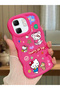 Infinix Hot 50I Compatible Case Camera Protector Red Silicone Couple Phone Case Kitty Pattern