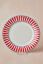 Red Striped Deep Cake Plate 20 cm