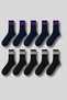 Men's 10-Pack Cotton Striped Tennis-Sports Socks