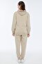 Pregnant Women's Cotton Hooded Maternity Tracksuit Set Beige-26202 - 8