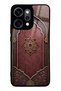 Oppo Reno 14 Pro Burgundy Glossy Phone Case with Ottoman Emblem Design