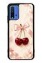 Xiaomi Redmi 9t Glossy Phone Case with Cherry Pearl Ribbon Design
