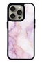 iPhone 15 Pro Lavender Rose Marble Design Glossy Phone Case
