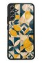 Samsung A34 Glossy Phone Case with Mediterranean Lemon Mosaic Design