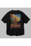 Moscow Russia Black Oversize Country City Back Printed Unisex T-Shirt 100% Cotton Premium - 3