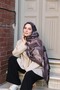 Petra Modern Brush Pattern Shawl - Mink - 3