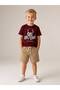 Boy's Oversize Printed Cotton T-Shirt Canvas Shorts Set 100% Cotton 3-12 Years Old - 2