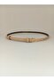 Elegantly Designed Thin 1 cm Women's Belt with Minimal Buckle, Compatible with Trousers, Jackets, Dresses, and Shirts - 5