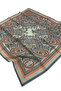 Cotton Silk Scarf Ethnic Patterned Ls2205 01-Beige-Orange-Khaki - 3