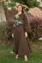 Bitter Brown Flam Linen Voluminous Dress