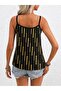 Women's Strappy Round Neck Patterned Viscose Blouse - 3
