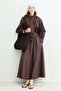 Ahel-Tie Collar Detailed Dacron Skirt Suit - 2