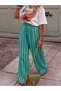 Women's Striped Draped Fabric Women's Elastic Waist Satin Loose Fit Pants - 4